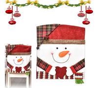 Générique Christmas Themed Chair Covers, Christmas Seat Covers for Dining Room Chairs, Cute Santa Chairs Cover Party Chairs Coverss Set of 2/4/6 (#01,Set of 2)