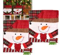 Générique Christmas Themed Chair Covers, Christmas Seat Covers for Dining Room Chairs, for Home Kitchen Holiday Festive Party Decorations (StyleB*2PCS)