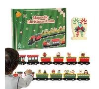 Générique Christmas Train - Wooden Holiday Train Decoration, Educational Toy Set, Adds Cheerful Ambiance for Living Room Bedroom Study, Winter Celebration Decor, Multicolor