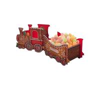 Générique Christmas Trains, Santa Train Holder for Desk Display, Candy Storage with Decorative Container, Winter Holiday Supplies for Shelf, Entryway, Bedside, Office, Party, Home Decor, 17.72 inches