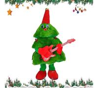 Générique Christmas Tree - 14.96 inch Wiggle Stuffed Tree for Holiday Fun, Party Entertainment with Interactive Music Function, Animated Toy for Desktop Kids Adults, Plush Green, Gift Box Packaging