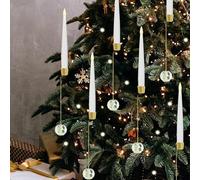 Générique Christmas Tree Candles Battery Operated,Flameless Christmas Tree Candles, Christmas Tree Candles with Remote, Party Decor with Crystal Ball Hooks (18 Pcs,Crystal Ball)