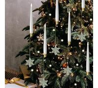 Générique Christmas Tree Candles Battery Operated,Flameless Christmas Tree Candles, Christmas Tree Candles with Remote, Party Decor with Crystal Ball Hooks (18 Pcs,Snowflake)