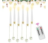 Générique Christmas Tree Candles, Remote Led, Flickering Flameless Lights with Pearl Ball Hook 6 Piece Set, Holiday Decor for Kitchen Tables, Wedding Receptions, Outdoor Parties, Winter Centerpieces