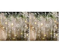 Générique Christmas Tree Decoration Crystal Ornaments - Hanging Acrylic Snowflake Icicle Drop for Xmas Winter New Year Party Supplies(Transparente,18pcs (Pack of 2))