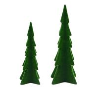 Générique Christmas Tree Figurine, 2-Pieces Small Winter Christmas Tree, Resin Green Seasonal Party Decoration for Home Office School Apartment Hotel Pantry Living Room Bedroom Study Fireplace