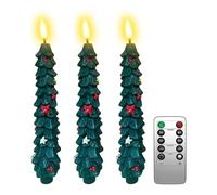 Générique Christmas Tree LED Candles - 9.65 inches Electric Holiday Candles for Home Decoration, Battery Operated Lights with Clips, Flameless Candle Set for Dining Tables Mantels Window Living Room