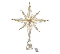 Générique Christmas Tree Star Topper, Iron Holiday Decoration, 28x20x3cm Light Up Tree Top Ornament for Indoor Home Wedding Party Garden Living Room