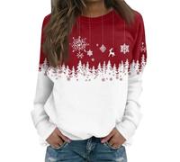 Générique Christmas Veste Moumoute Femme Long Manche Oversize Herbst Chauffant Moche Hiver Ugly Joli Chaud Pull'de Noel Femme Top Rigolo Chaude Renne Doux Sweat de Noel S