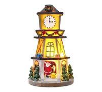 Générique Christmas Village, Lighted Clock Tower Ornament, Festive Decorative House with LED for Study, Bedroom, Living Room, Table Centerpiece, Window Display, Holiday Events, Party Organizers