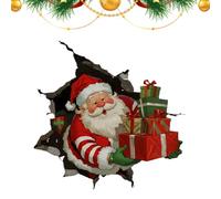 Générique Christmas Wall Stickers Removable - Santa Sticky Poster | Hole Design Christmas Door Stickers - for Workplace Home Bathroom Classroom Bedroom Kitchen Outside Thanksgiving Apartment