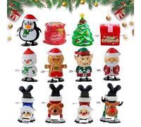 Générique Christmas Wind Up Toys - 12 Pieces Mini Festival Game Set, Funny PVC Wind-Up Toys, Lightweight 200g Design for Family Party, School, Classroom, Toddler Play, and Holiday Entertainment