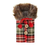 Générique Christmas Wine Bottle Cover, Faux Collar Button Coat, Festive Sweater, for Men & Women, Christmas Party Decoration & Table Display, 12 * 24cm/4.7 * 9.4inch