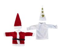 Générique Christmas Wine Bottle Cover, Wine Bottle Coat Hat, Holiday Wine Bottle Decoration, Reusable Wine Bottle Cover, Christmas Wine Bottle Clothes Hat Decorative Bottle Toppers for Parties Favors
