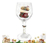 Générique Christmas Wine Glasses Clear Funny Cute Santa Tree Drinkware