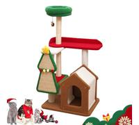 Générique Christmas Wonderland Cat Tree, Christmas Cat Climbing Frame, Climbing Frame with Jumping Platform, Christmas Decoration Cat Apartment, 54 inch Plush Cats Tower for Indoor Pets (Color2)