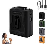 Générique Chubby Cable Fan, 2025 New Chubby Cool Belt Fan, Chubbycool 6000mah Portable Fans Belt - Rechargeable Wearable Cooler with Flashlight, for Outdoor Work, Hiking & Travel (Black)