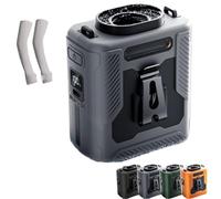 Générique Chubby Cable fan, Chubby Cable Waist Fan, Portable Fan Belt Rechargeable with 5 Speeds Wearable Belts Fans for Camp/Construction/Outdoors (Black)