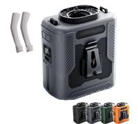 Générique Chubby Cable fan, Chubby Cable Waist Fan, Portable Fan Belt Rechargeable with 5 Speeds Wearable Belts Fans for Camp/Construction/Outdoors (Gray)