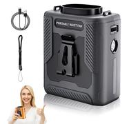 Générique Chubby Cable Fan, Chubby Cool Belt Fan, Portable Rechargeable Rechargeable Wearable Cooler, with Flashlight, Personal Clip on Fans with 5 Speeds for Outdoor Camping Travel (Grey)