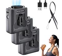 Générique Chubby Cable Fan, Chubbycool 6000mah Portable Fan Belt, Rechargeable Wearable Cooler with Flashlight, 5 Speeds, for Outdoor Work, Hiking & Travel (Gray,3PCS)