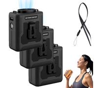 Générique Chubby Cable Fan, Chubbycool 6000mah Portable Fan Belt, Rechargeable Wearable Cooler with Flashlight, 5 Speeds, for Outdoor Work, Hiking & Travel (Black,3PCS)