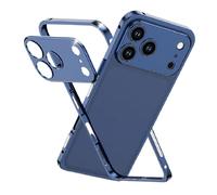 Générique Chubbycase - Ultra-Thin Metal Frame Heat Dissipation Case with Lens Protector - Anti-Scratch, AntiShock, Detachable Lens Cover for iPhone 17/16/15/14/13 Pro Max (17,Dark Blue)