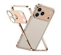 Générique Chubbycase - Ultra-Thin Metal Frame Heat Dissipation Case with Lens Protector - Anti-Scratch, AntiShock, Detachable Lens Cover for iPhone 17/16/15/14/13 Pro Max (17,Gold)