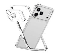 Générique Chubbycase - Ultra-Thin Metal Frame Heat Dissipation Case with Lens Protector - Anti-Scratch, AntiShock, Detachable Lens Cover for iPhone 17/16/15/14/13 Pro Max (13Promax,Silver)