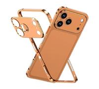 Générique Chubbycase - Ultra-Thin Metal Frame Heat Dissipation Case with Lens Protector - Anti-Scratch, AntiShock, Detachable Lens Cover for iPhone 17/16/15/14/13 Pro Max (13Pro,Orange)