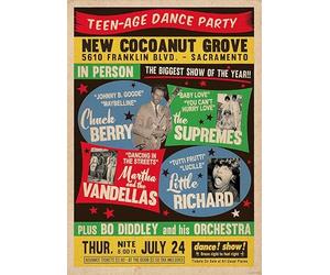 Générique Chuck BERRY - The Supremes - Little Richard - Affiche - Teen-age Dance Party - 59x84cm - POSTER