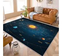Générique Ciel éToilé De Science-Fiction Antidérapants Tapis Chambre Moderne 120x180 cm Bleu Lavable en Machine Tapis Salon Doux à Poil Court Décoration Maison - Nettoyage Facile
