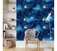 Générique Ciel étoilé Papier Peint Autocollant 0.4X10 M Style Pictural Meuble Film Décoratif Imperméable Mat Stickers Collant Rouleau Facile à Nettoyer pour Surface Mural Porte Armoire Cuisine