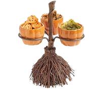Générique Ciotole di in resina - Supporto creativo con porta scopa per esposizione caramelle e, accessorio decorativo | Ciotola Halloween per insalata, dessert, dolci, e forniture per fes
