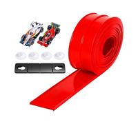 Générique Circuit Circuit de Voiture Flexible Jouet de Course Rampe PVC pour Enfant Portable avec Voitures et Accessoires Adapté pour Fêtes Activités Familiales, Rouge