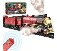 Générique Circuit train électrique Set Deluxe - Circuit ovale - 26 rails - Télécommande - Sons et fumée