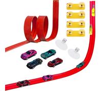 Générique Circuit Voiture Flexible 4,5 m avec 4 véhicules, Piste de Course modulable avec ventouses, Jouet interactif pour Enfant garçons Filles, Jeu éducatif Maison crèche école et Voyage