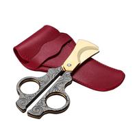 Générique Ciseaux à Cigares en Acier Inoxydable, Design Antidérapant Ondulé, Coupe à Double Lame Tranchante, Coffret Cadeau Portable, Adapté à De Multiples Occasions