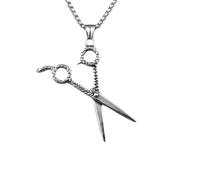 Générique Ciseaux Coupe de cheveux Barbiers Hommes Colliers Pendentifs Chaîne Punk pour petit ami Cadeau masculin