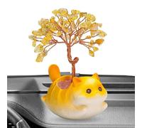 Générique Citrine Crystal Money Tree, Cute Kitten Statue Ornament, Cat Figurine Decoration, Desk Office Dashboard Wealth Charm Display, Shop Living Room Wedding Housewarming New Year Gift 4.33 inches