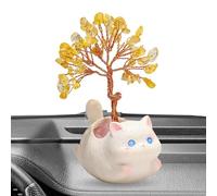 Générique Citrine Money Tree - Crystal Decor, Cat Figurine with Wealth Design, Crystal Tree for Desk Shop Display Use, Ornament, Prosperity Gift Home 6x6x11cm