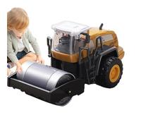 Générique City Road Roller - 14cm 24.5cm Alloy ABS | City Construction Steamroller Toy | Mini Steamroller Engineering Truck Toy | Realistic Die Cast Construction Gift for Boys Girls