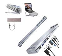 Générique Civilized 8-in-1 USB-C Laptop Stand, Miraclew/Civilized Laptop Stand, Docking Station Stands with 4k HDMI, 2 USB 3.0, Pd 100w, Universal for Offices, Corporate Desks, Cafes (8-in-1)