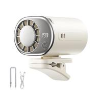 Générique Clamp On Fan,Summer Rotatable LED Display Appliance | USB Portable Fan with Clip | for Commuting Travel Picnic Music Festival Public Transport Gardening