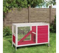 Générique Clapier Rouge 103x44x69,5 cm Bois de pin Massif Articles pour Animaux Articles pour Animaux de Compagnie Accessoires pour Petits Animaux Abris & Cages pour Petits Animaux (Poids 10.3KG)