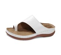 Générique Claquettes Femme Chaussons d'été pour femmes à orteils design avec semelle de massage confortable pour plage et sorties décontractées (White, 39)