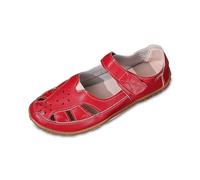 Générique Claquettes Femme Sandales décontractées à enfiler pour femmes,chaussures plates ajourées respirantes pour un usage quotidien,confortables et durables(Red,36)