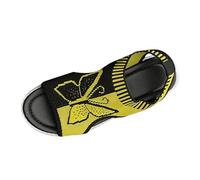 Générique Claquettes Femme Sandales plates à bout ouvert pour femmes,chaussures d'été décontractées en maille,grande taille,semelle épaisse(Yellow,41)