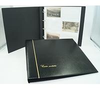 Générique Classeur Album Safe Noir + 25 Feuilles à Fond Blanc pour 300 Cartes Postales Anciennes (20 Horizontales - 5 Verticales)