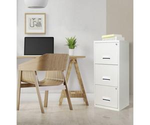 Générique Classeur Monobloc 3 tiroirs pour dossiers Suspendus (Blanc)